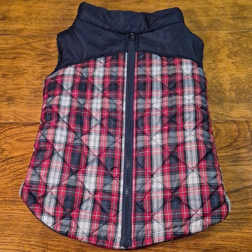 LIVE LOVE BARK Quilted Plaid Dog Coat